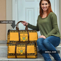 Montenegro Christmas Travel Bag with Gold-Black Theme, Double-Headed Eagle, and Map Motif - Wonder Print Shop