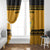 Montenegro Christmas Window Curtain with Gold-Black Theme, Double-Headed Eagle, and Map Motif - Wonder Print Shop