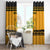 Montenegro Christmas Window Curtain with Gold-Black Theme, Double-Headed Eagle, and Map Motif - Wonder Print Shop