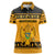 Montenegro Christmas Women Polo Shirt with Gold-Black Theme, Double-Headed Eagle, and Map Motif - Wonder Print Shop