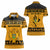 Montenegro Christmas Women Polo Shirt with Gold-Black Theme, Double-Headed Eagle, and Map Motif - Wonder Print Shop