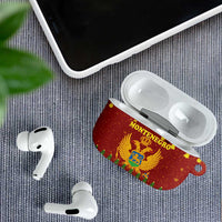 Montenegro Christmas AirPods Case with Red-Gold Theme, Double-Headed Eagle, and Santa Motif - Wonder Print Shop