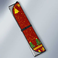 Montenegro Christmas Auto Sun Shade with Red-Gold Theme, Double-Headed Eagle, and Santa Motif - Wonder Print Shop