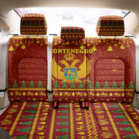 Montenegro Christmas Back Car Seat Cover with Red-Gold Theme, Double-Headed Eagle, and Santa Motif - Wonder Print Shop