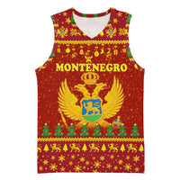 Montenegro Christmas Basketball Jersey with Red-Gold Theme, Double-Headed Eagle, and Santa Motif - Wonder Print Shop
