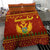 Montenegro Christmas Bedding Set with Red-Gold Theme, Double-Headed Eagle, and Santa Motif - Wonder Print Shop
