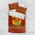 Montenegro Christmas Bedding Set with Red-Gold Theme, Double-Headed Eagle, and Santa Motif - Wonder Print Shop