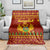 Montenegro Christmas Blanket with Red-Gold Theme, Double-Headed Eagle, and Santa Motif - Wonder Print Shop