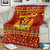 Montenegro Christmas Blanket with Red-Gold Theme, Double-Headed Eagle, and Santa Motif - Wonder Print Shop