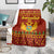 Montenegro Christmas Blanket with Red-Gold Theme, Double-Headed Eagle, and Santa Motif - Wonder Print Shop