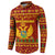 Montenegro Christmas Button Sweatshirt with Red-Gold Theme, Double-Headed Eagle, and Santa Motif - Wonder Print Shop