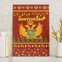 Montenegro Christmas Canvas Wall Art with Red-Gold Theme, Double-Headed Eagle, and Santa Motif - Wonder Print Shop