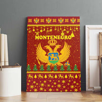 Montenegro Christmas Canvas Wall Art with Red-Gold Theme, Double-Headed Eagle, and Santa Motif - Wonder Print Shop