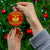 Montenegro Christmas Ceramic Ornament with Red-Gold Theme, Double-Headed Eagle, and Santa Motif - Wonder Print Shop