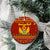 Montenegro Christmas Ceramic Ornament with Red-Gold Theme, Double-Headed Eagle, and Santa Motif - Wonder Print Shop