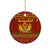 Montenegro Christmas Ceramic Ornament with Red-Gold Theme, Double-Headed Eagle, and Santa Motif - Wonder Print Shop