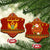 Montenegro Christmas Ceramic Ornament with Red-Gold Theme, Double-Headed Eagle, and Santa Motif - Wonder Print Shop