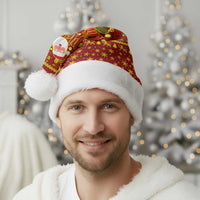 Montenegro Christmas Santa Hat with Red-Gold Theme, Double-Headed Eagle, and Santa Motif - Wonder Print Shop