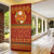 Montenegro Christmas Door Cover with Red-Gold Theme, Double-Headed Eagle, and Santa Motif - Wonder Print Shop