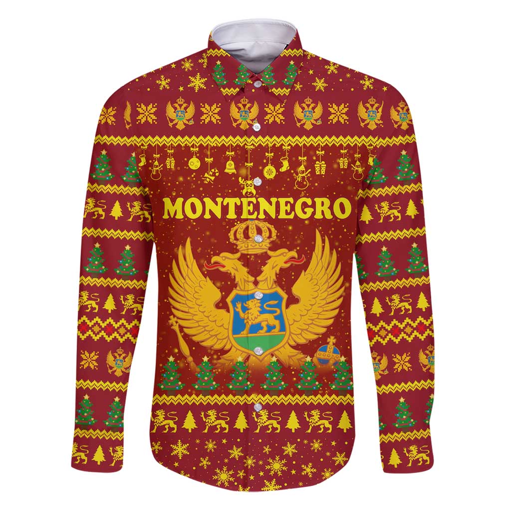 Montenegro Christmas Family Matching Puletasi and Hawaiian Shirt with Red-Gold Theme, Double-Headed Eagle, and Santa Motif - Wonder Print Shop