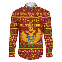 Montenegro Christmas Family Matching Puletasi and Hawaiian Shirt with Red-Gold Theme, Double-Headed Eagle, and Santa Motif - Wonder Print Shop