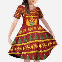 Montenegro Christmas Family Matching Summer Maxi Dress and Hawaiian Shirt with Red-Gold Theme, Double-Headed Eagle, and Santa Motif - Wonder Print Shop