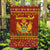 Montenegro Christmas Garden Flag with Red-Gold Theme, Double-Headed Eagle, and Santa Motif - Wonder Print Shop