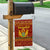 Montenegro Christmas Garden Flag with Red-Gold Theme, Double-Headed Eagle, and Santa Motif - Wonder Print Shop