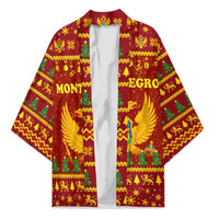 Montenegro Christmas Kimono with Red-Gold Theme, Double-Headed Eagle, and Santa Motif - Wonder Print Shop