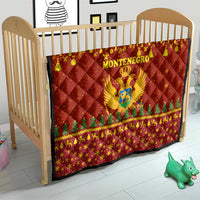 Montenegro Christmas Quilt with Red-Gold Theme, Double-Headed Eagle, and Santa Motif - Wonder Print Shop