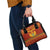 Montenegro Christmas Shoulder Handbag with Red-Gold Theme, Double-Headed Eagle, and Santa Motif - Wonder Print Shop