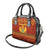 Montenegro Christmas Shoulder Handbag with Red-Gold Theme, Double-Headed Eagle, and Santa Motif - Wonder Print Shop