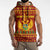 Montenegro Christmas Sleeveless Hoodie with Red-Gold Theme, Double-Headed Eagle, and Santa Motif - Wonder Print Shop
