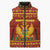 Montenegro Christmas Sleeveless Puffer Jacket with Red-Gold Theme, Double-Headed Eagle, and Santa Motif - Wonder Print Shop