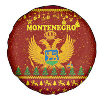 Montenegro Christmas Spare Tire Cover with Red-Gold Theme, Double-Headed Eagle, and Santa Motif - Wonder Print Shop