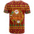 Montenegro Christmas T Shirt with Red-Gold Theme, Double-Headed Eagle, and Santa Motif - Wonder Print Shop