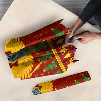Montenegro Christmas Umbrella with Red-Gold Theme, Double-Headed Eagle, and Santa Motif - Wonder Print Shop