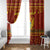 Montenegro Christmas Window Curtain with Red-Gold Theme, Double-Headed Eagle, and Santa Motif - Wonder Print Shop