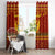 Montenegro Christmas Window Curtain with Red-Gold Theme, Double-Headed Eagle, and Santa Motif - Wonder Print Shop
