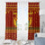 Montenegro Christmas Window Curtain with Red-Gold Theme, Double-Headed Eagle, and Santa Motif - Wonder Print Shop