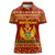 Montenegro Christmas Women Polo Shirt with Red-Gold Theme, Double-Headed Eagle, and Santa Motif - Wonder Print Shop