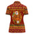 Montenegro Christmas Women Polo Shirt with Red-Gold Theme, Double-Headed Eagle, and Santa Motif - Wonder Print Shop