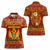 Montenegro Christmas Women Polo Shirt with Red-Gold Theme, Double-Headed Eagle, and Santa Motif - Wonder Print Shop