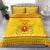 Myanmar Christmas Bedding Set with Yellow-Red-Green Theme, National Emblem, and Star Motif - Wonder Print Shop
