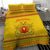 Myanmar Christmas Bedding Set with Yellow-Red-Green Theme, National Emblem, and Star Motif - Wonder Print Shop