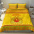Myanmar Christmas Bedding Set with Yellow-Red-Green Theme, National Emblem, and Star Motif - Wonder Print Shop