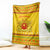 Myanmar Christmas Blanket with Yellow-Red-Green Theme, National Emblem, and Star Motif - Wonder Print Shop