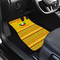 Myanmar Christmas Car Mats with Yellow-Red-Green Theme, National Emblem, and Star Motif - Wonder Print Shop