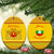 Myanmar Christmas Ceramic Ornament with Yellow-Red-Green Theme, National Emblem, and Star Motif - Wonder Print Shop