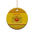 Myanmar Christmas Ceramic Ornament with Yellow-Red-Green Theme, National Emblem, and Star Motif - Wonder Print Shop